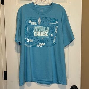 Disney Parks The World Famous Jungle Cruise Themed T-Shirt. Sized xL Light Blue